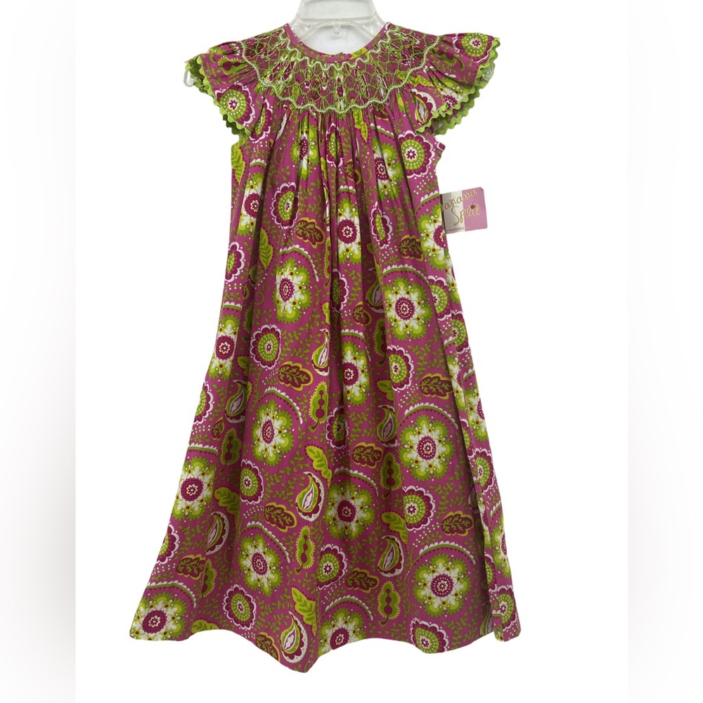 Banana Split Vibrant Pink and Green Patterned Dress NWT